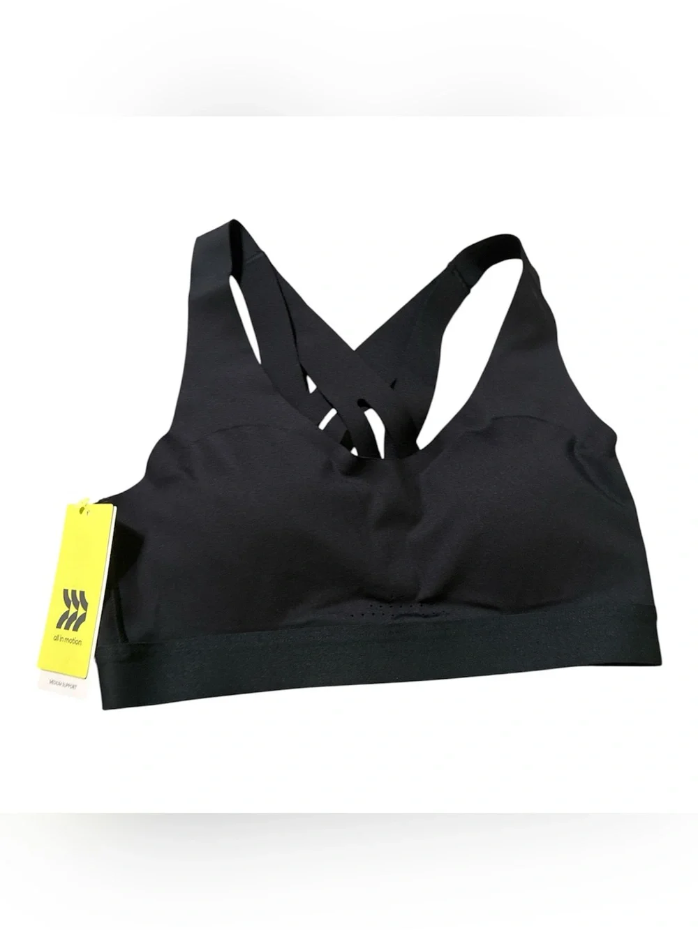 all in motion Black Crisscross Strappy Sports Bra